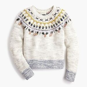 J.Crew The Reeds White and Gray Sweater XS